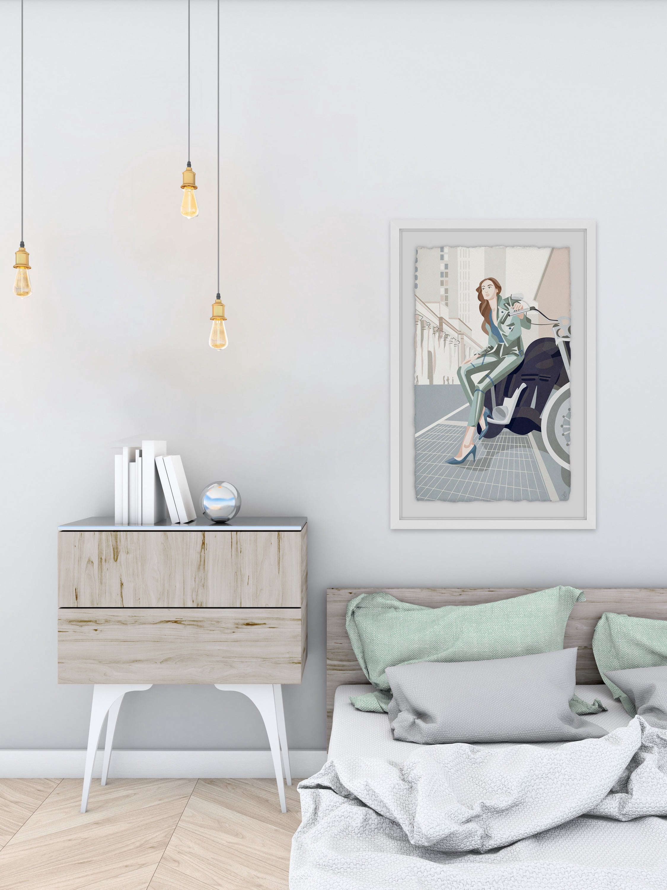 Fashion Bike Framed Painting Print