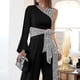 thumbnail image 5 of Women"s Jumpsuit Lace Up Print One Shoulder Elegant Party Cocktail Party Regular Fit Long Sleeve, 5 of 5