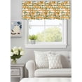 thumbnail image 6 of Curtain Valance for Windows, Summer Orange Flower Leaves Stripes Kitchen Valances Rod Pocket Short Curtains, Pastoral Botantical Window Valance for Bedroom Bathroom Living room 42x12in, 6 of 9