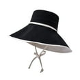 thumbnail image 5 of MESSUEN Sun Visor Hat Beach Hats for Women Wide Brim Hats for Women Outdoor Sun Hat All Tethered Double Sided Large Brimmed Sun Hat Bucket Hats for Woman Floppy Sun Hats for Women Black One Size, 5 of 6