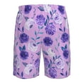 thumbnail image 6 of Disketp Men'S Swim Trunks Hawaiian Breathable Surf Beach Swimsuits Mesh Lining Beach Shorts With Pockets-Violet, 6 of 9