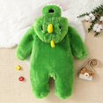 thumbnail image 6 of OJSFQUFP Baby Dinosaur Toddler Fuzzy Plush Hooded Zipper Jumpsuit Infant Cosplay Romper for Halloween Party, 6 of 6