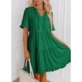 thumbnail image 3 of Vestido Dokotoo primavera-verano de manga corta con cuello en V para mujer, 3 of 4