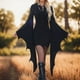 thumbnail image 2 of Disfraces de Halloween para mujer, vestidos de fiesta de cóctel, túnica de color sólido, vestido ajustado de manga larga, disfraz de Halloween para mujer, 2 of 4