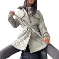 thumbnail image 4 of Txlixc Chaqueta acolchada para mujeres con cinturón ligero, cómodo, cálido, de manga larga de una sola fila Txlixc moda, 4 of 4