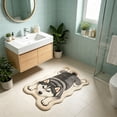thumbnail image 4 of Dogs Shape Bath Plush Mat Rug, Polyester Non-Slip Quick Dry Absorbent Thin Bathroom Rugs Fit Under Door Bathroom Floor Mats-Shower Rug for in Front of Bathtub, Sink, Shower Room, 4 of 6