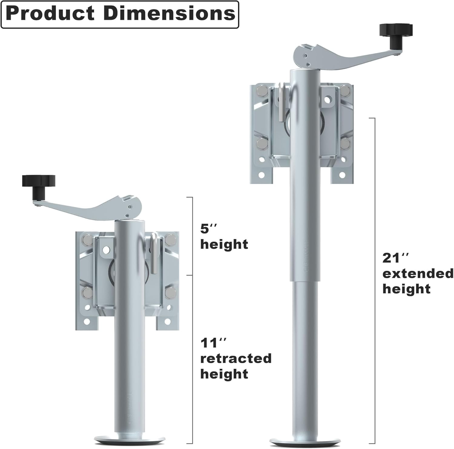 TOWKING Swivel Bolt-on Trailer Jack, Trailer Jack Stand, 10" Vertical Movement, Mounting Hardware Included, 1000 lbs
