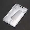 thumbnail image 5 of 2X Vertical Hard Plastic Badge Holder Double Card ID Multi Transparent 10X6cm, 5 of 8