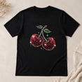 thumbnail image 3 of Cherry Graphic T-Shirt, Unisex Classic Fit Crew Neck Tee, 3 of 9