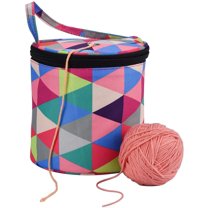 Mini Yarn Bag Yarns Drum Small Knitting Bag Yarn Storage Bag for Store Crochet Hooks Unfinished Project and Skein of Yarn Great for Knitting On The Go and Travel