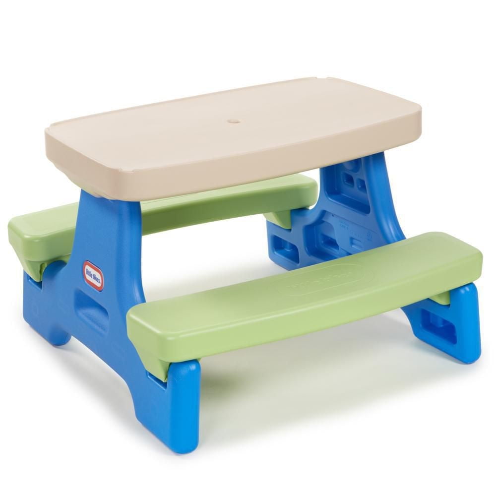 Table de jeu Little Tikes Easy Store Jr. avec parasol – bleu/vert