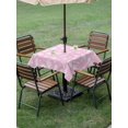 thumbnail image 5 of Square Outdoor Tablecloth with Umbrella Hole Pink Coastal Outside Table Cloth Waterproof Patio Table Cover Nautical Starfish Coral Shell Summer Ocean Zipper Tablecloths for Picnic Camping 54x54 Inch, 5 of 8