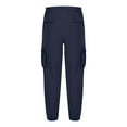 thumbnail image 5 of Baggy Cargo Pants for Men Multi Pockets Drawstring Elastic Waist Relaxed Tapered Leg Work Trousers Classic Solid Comfort Outdoor Jogger Hiking Pant, 5 of 7