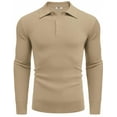 thumbnail image 4 of COOFANDY Mens Knit Polo Shirts Long Sleeve Casual Polo Sweaters Shirt Waffle Textured Collared Sweater, 4 of 7