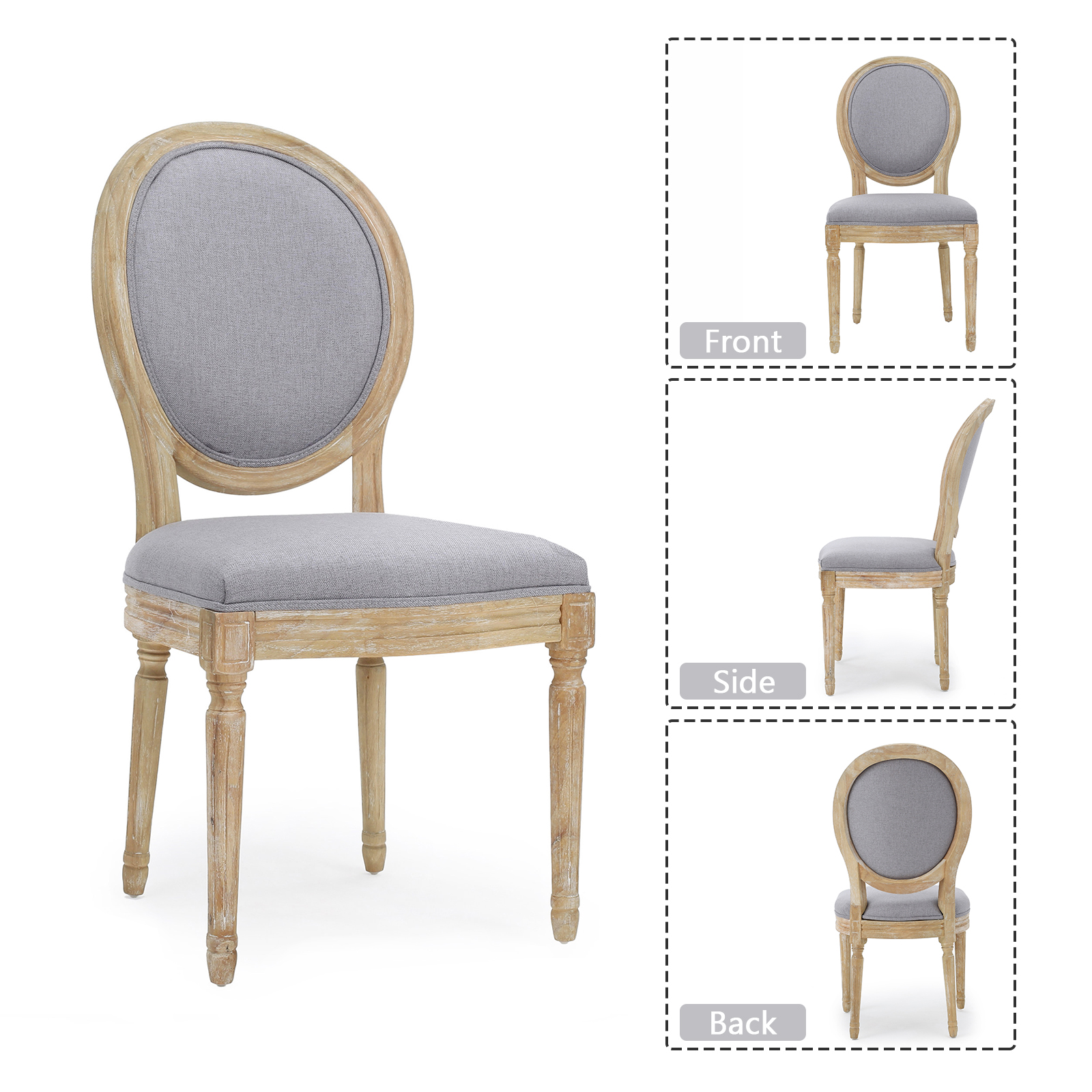 Kadyn Indoor Traditional Fabric Dining Chairs, Upholstered Dining Chair with Back, Mid-Century Modern Fabric Dinner Chairs for Dinning Room, Light Grey Kadyn Indoor Traditional Fabric Dining Chairs, Upholstered Dining Chair with Back, Mid-Century Modern Fabric Dinner Chairs for Dinning Room, Light Grey