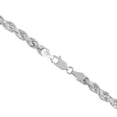 thumbnail image 4 of 10K White Gold Diamond Cut Rope Chain Bracelet â€“ Measures 8 Inches Length x 5mm Thickness, 4 of 7