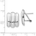 thumbnail image 4 of 14K White Gold Polished Fancy Omega Back Post Earrings (19 X 14) Made In Puerto Rico tm351, 4 of 6