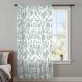 thumbnail image 4 of Spring Flower Sheer Curtains 96 Inches Long, Vintage Farmhouse Turquoise Boho Leaf Light Filering Curtains, Privacy Drapes Simi Floor to Veiling Curtain for Living Room Bedroom Large Window Treatment, 4 of 9