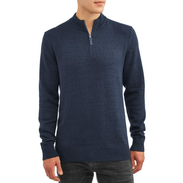 Men's and Big Men's Quarter Zip Sweater, up to Size 5XL