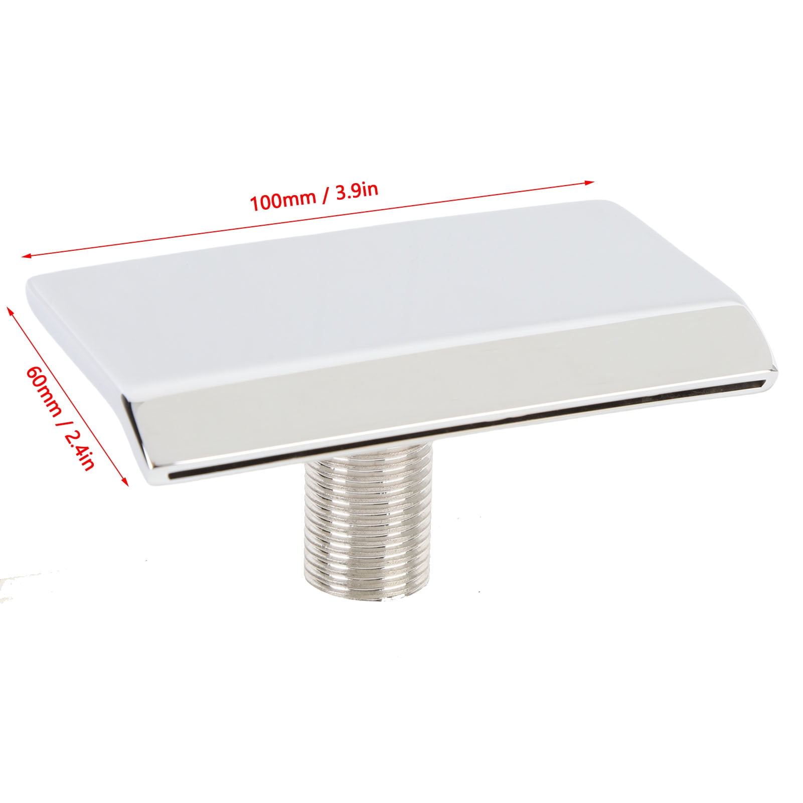 Suodoka Stainless Steel Waterfall Tub Spout G1/2 External Thread Wall Mounted Pool Bathtub Faucet Outlet Nozzle For SPA Swimming Pool Bathroom Upgrades, Silver Finish, 3.9 x 2.4 in / 10 x 6 cm