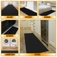 thumbnail image 4 of Sweet Home Stores Machine Washable Non-Slip Rubberback Solid 2x5 Runner Rug, 20" x 59", Black, 4 of 14