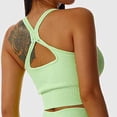 thumbnail image 3 of Sujetador deportivo con espalda cruzada para mujer, Color puro, doble correa, cuello cuadrado, sujetador de Yoga, camisetas sin mangas para entrenamiento, 3 of 5