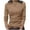 Brown, variant on Womens Mock Turtle Neck Long Sleeve Pullover High Neck Undershirt Slim Fit Basic Casual Tee Tops Fall Clothes
