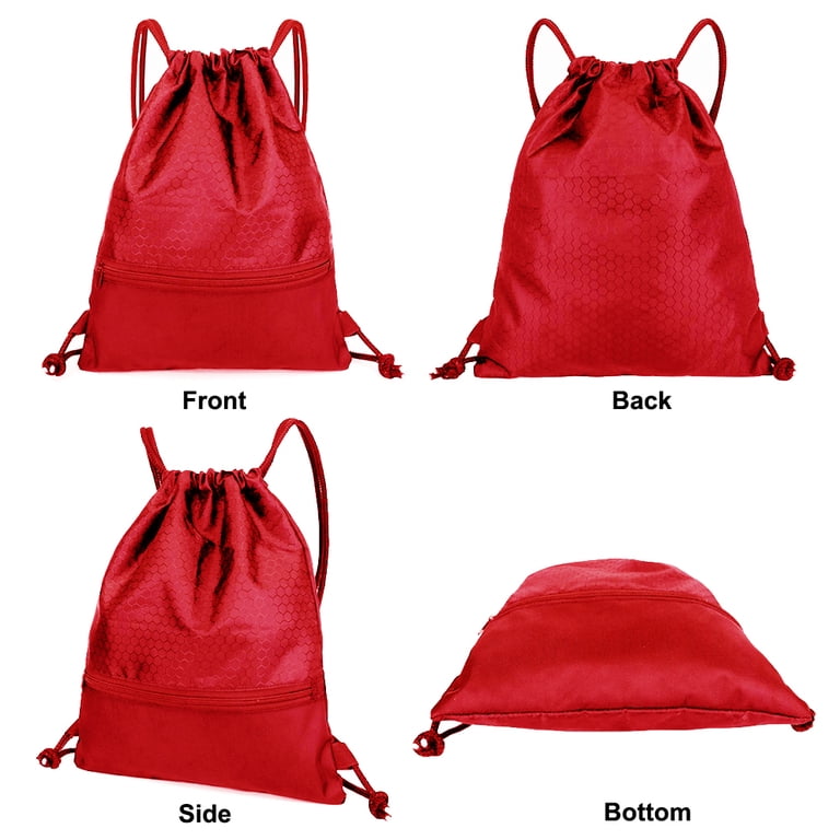 Muka Nylon Waterproof Drawstring Backpack Gym Sack Cinch Bags with
