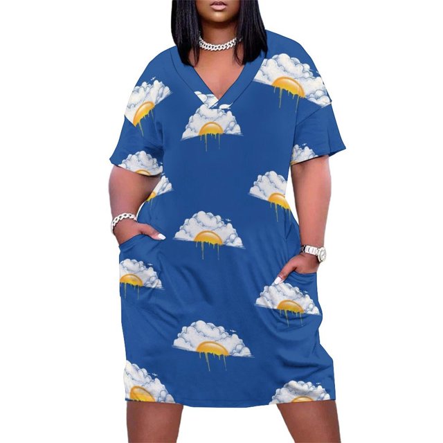 Vestido de bolsillo suelto para mujer vestidos de lujo para eventos especiales desayuno