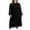 Black, variant on Diufon Womens Plus Size Chiffon Dress Solid Color Midi Dresses Round Neck Long Sleeve Dress