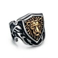 thumbnail image 2 of Fachoice Lion Shield Ring for Men Classic Lion Head Ring, Vintage Lion Shield Ring Antique Lion Animal Ring Punk Lion Warrior Jewelry, 2 of 4