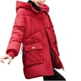 thumbnail image 5 of Spring Savings Clearance Lindreshi Winter Coats for Women 2023 Trendy Women's Winter Cotton Jacket with Hood, Waist, and Plush To Overcome Outer Coat, 5 of 5