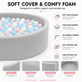 thumbnail image 4 of BEEPRINCESS Foam Ball Pit - Soft Play for Baby Infants and Toddlers Ages 1-3, Round Shape, No Balls Included, Gray, 4 of 10