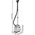 thumbnail image 6 of Clothes Steamer Standing Garment Steamer with 3L Water Tank 45 Second Heatup 1500W Adjustable Clothes Steamer Fabric Steamer with Roll Wheels for Easy Movement Support Bar Height 68" (White), 6 of 7