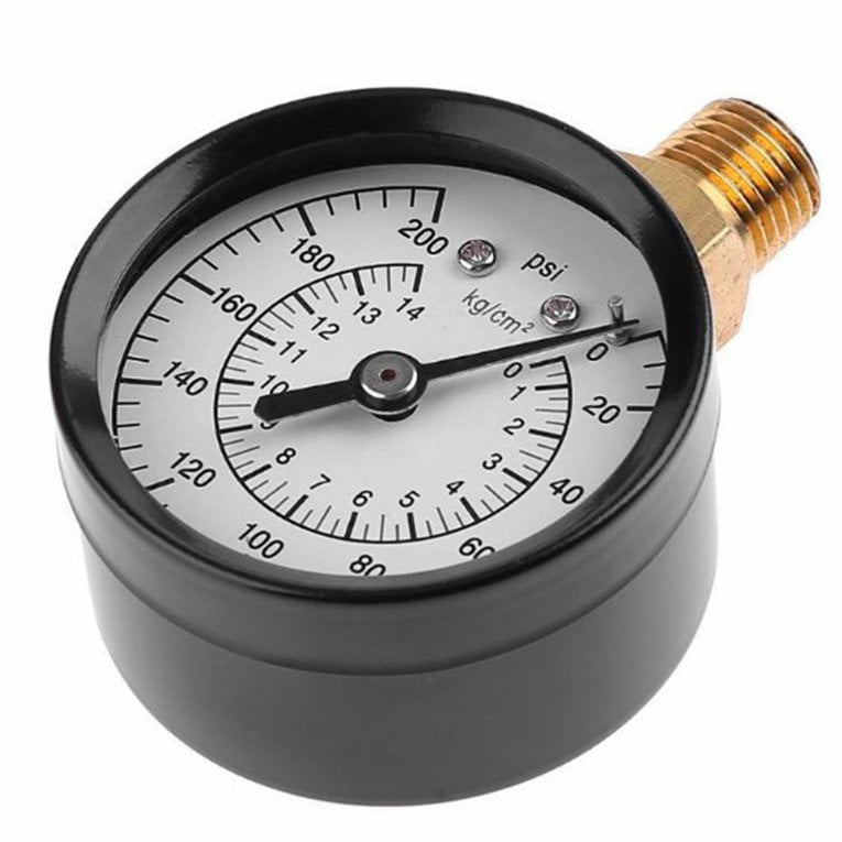 1/4 Inch NPT Side Mounted 0200psi Portable Pressure Gauge Dial Air