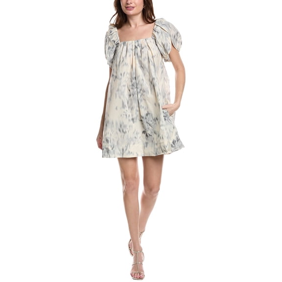 Rebecca Taylor womens  Whisper Rose Tulip Mini Dress, 0, Silver