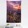 thumbnail image 1 of Vietnam Tapestry, Unrelenting Pace Nightlife in the City High Buildings Towards Sky, Fabric Wall Hanging Decor for Bedroom Living Room Dorm, 5 Sizes, Mauve Taupe and Multicolor, by Ambesonne, 1 of 1