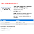 thumbnail image 2 of Valve Cover Gasket Set - Compatible with 1996 - 1999 Dodge Neon 1997 1998, 2 of 2