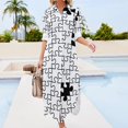 thumbnail image 3 of The Missing Piece - Abstract Jigsaw Puzzle Black and White Long Sleeved Shirt Dress Dresses, 3 of 6