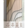 thumbnail image 6 of Modern Abstract Sheer Curtains 54 Inches Long 2 Panels Geometric Beige Gradient Light Filtering Semi Sheer Window Curtains Drapes for Bedroom Living Room 52"x54"&nbsp;2&nbsp;&nbsp;Panels, 6 of 7