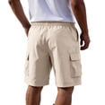 thumbnail image 4 of HKYNLAG Mens Cargo Shorts Elastic Waist Drawstring Casual Work Shorts Summer Hiking Outdoor Shorts with 4 Pockets Beige XL, 4 of 7