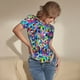 thumbnail image 3 of Fotbe Colorful Tie Dye Stained Glass 2 Body de Mujer con Cuello Redondo y Mangas Cortas, Sin Mangas Ajustado, Suave, Cómodo y Básico-Medium, 3 of 7