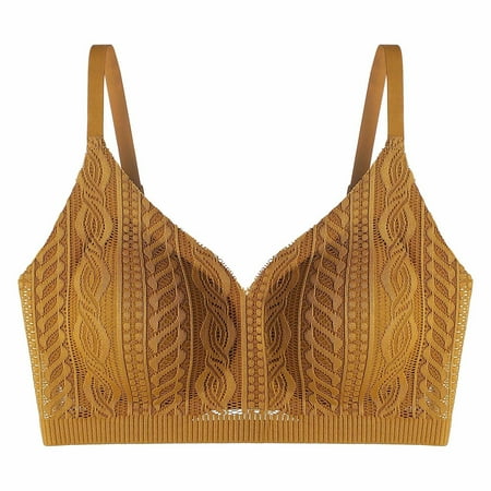 Yuzhih Seamless Bras for Women Wireless Breathable Cut out Bra V Neck Bralettes with Support No Underwire