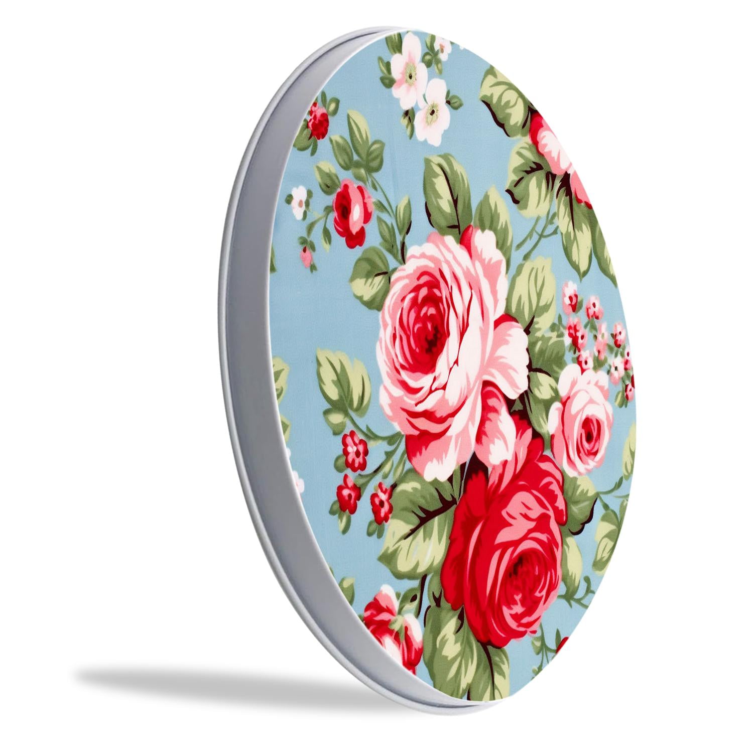 Metal Stove Burner Covers 4 Pcs Metal Round Stove Burner Covers 8Inch And 10Inch ,Bunch Of Spring Flowers Vintage Rose image, for Home Decor Cooktop Decorative