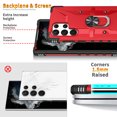 thumbnail image 4 of Allytechgroup Galaxy S25 Ultra Rugged Case, Hybrid Ring Holder Stand Shockproof Compatible with Car Mount Anti-Scratch Anti-Slip Lightweight Phone Case for Samsung Galaxy S25 Ultra, Red, 4 of 9