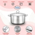 thumbnail image 6 of Alpine Cuisine Stainless Steel Pot with Lid 3.6 Quart - Heavy Duty, Commercial Grade Cookware Dutch oven, 6 of 8