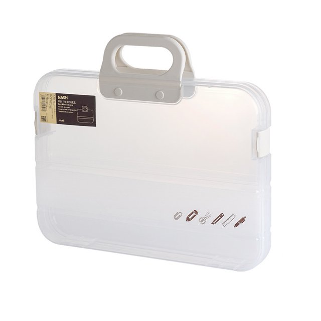 Methold Archivador portátil transparente para carpetas A4, ideal para organizar documentos en cualquier lugar. Carpetas de archivos blanco