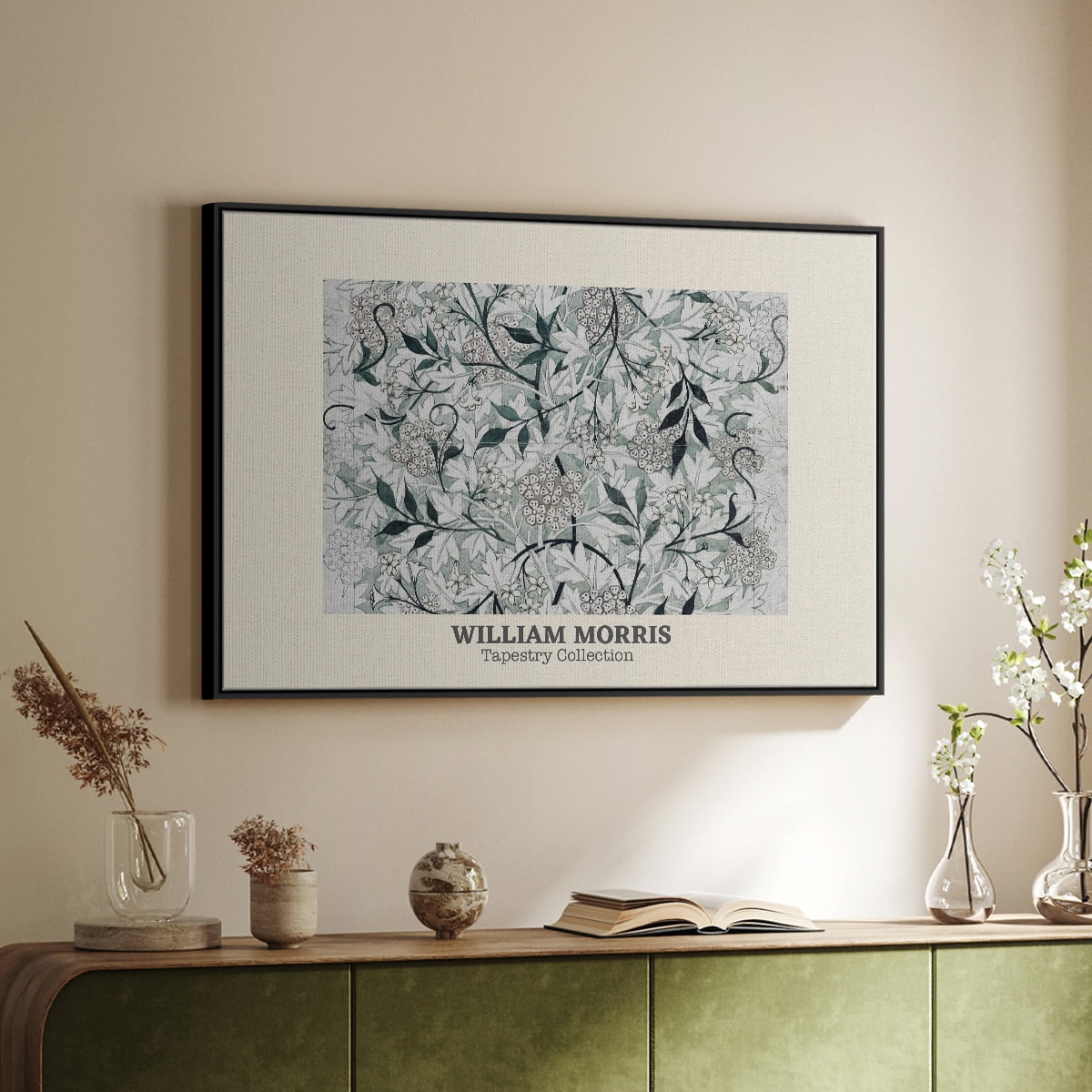 Vintage Abstract Print-XXXV Framed in Black Wood Gallery Wrapped Canvas 25 in. x 37 in.