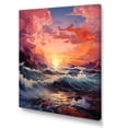 thumbnail image 2 of Designart "Coastal Breeze Stormy Sunset III" Landscapes Canvas Wall Art - Traditional Yellow Sunset Bedroom Canvas Wall Art, 2 of 6