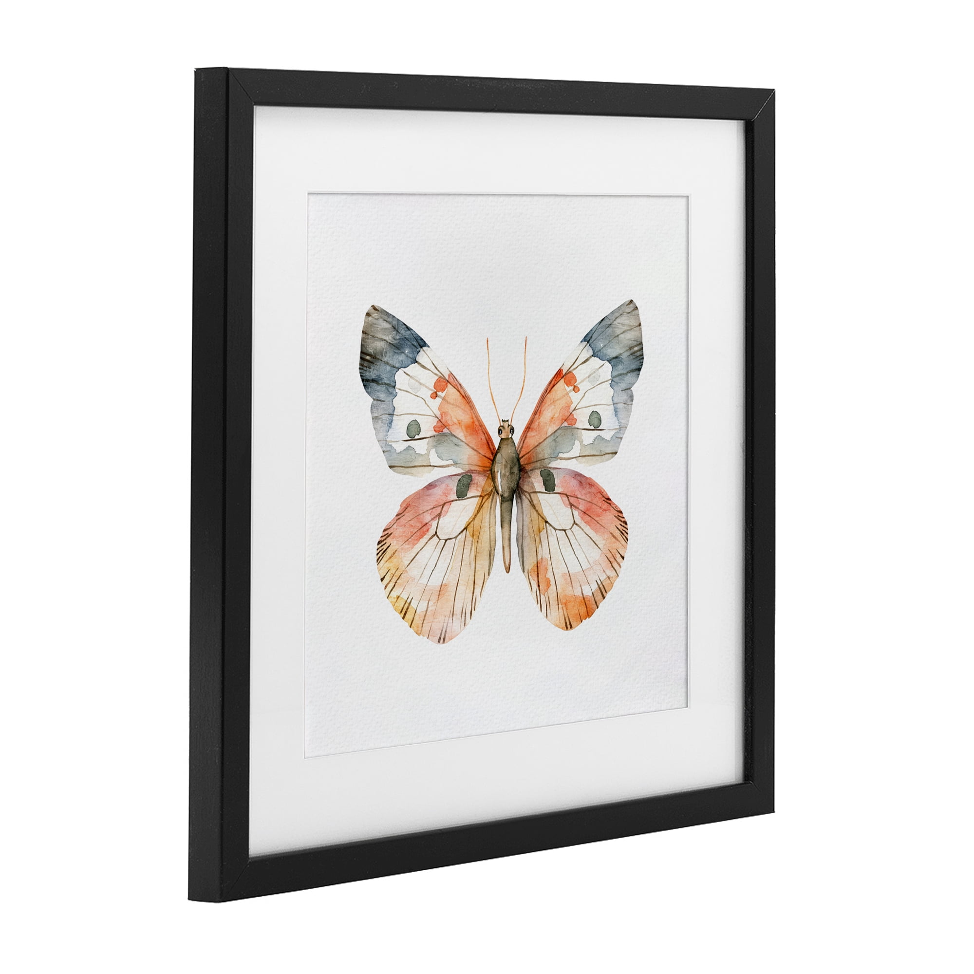 Stupell Industries Warm Watercolor Butterfly Black Framed Print Under Glass, design by Kim Allen